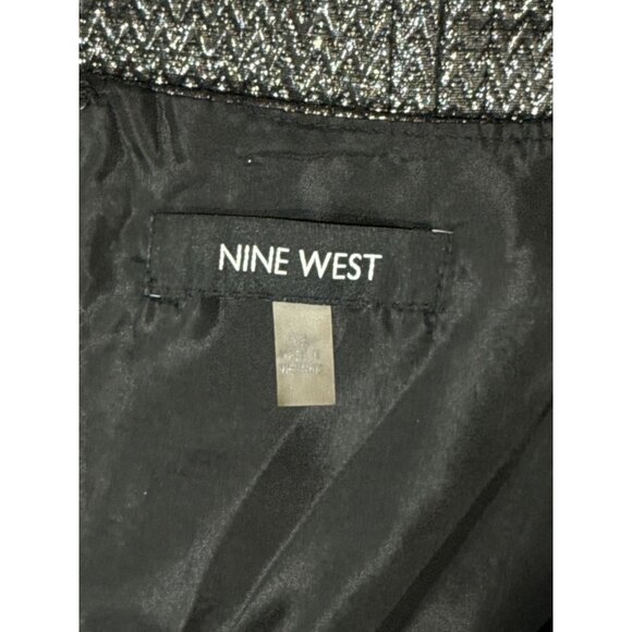 NEW Nine West Womens Plus Sz 18 Metallic Black Textured Sleeveless Party Dress - Picture 7 of 9